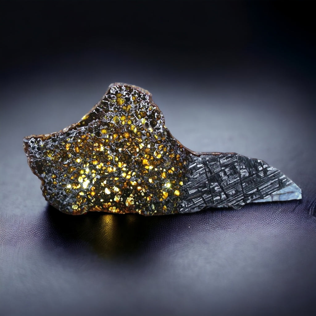 Meteorite Slice for Sale - Seymchan Pallasite, 541.6 grams 